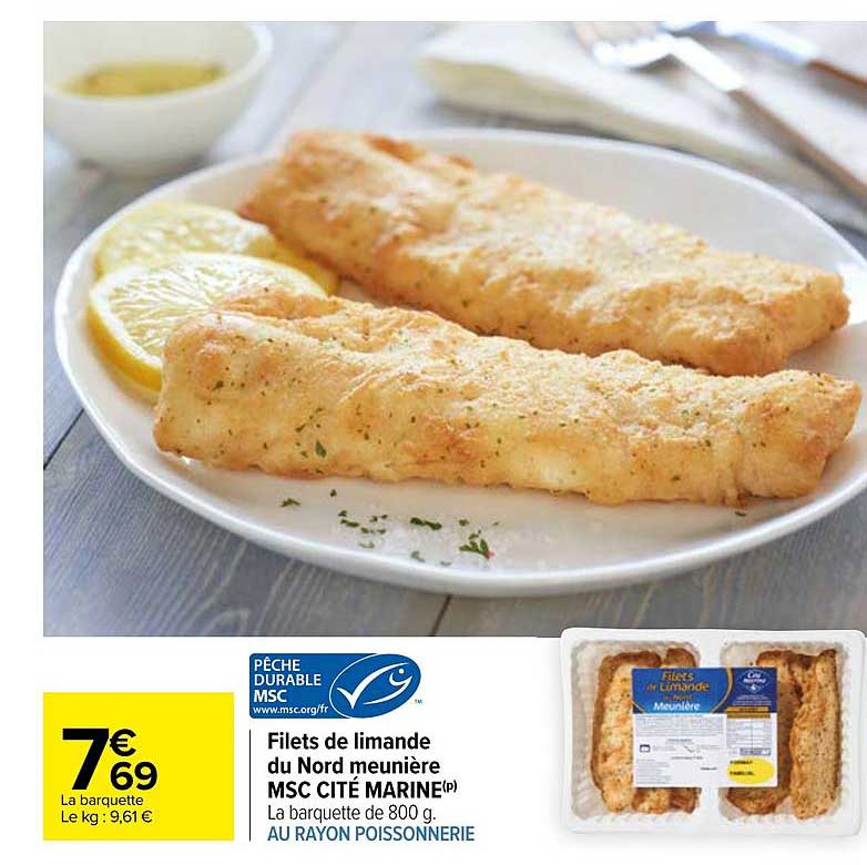 filets de limande du nord meunière smc cité marine