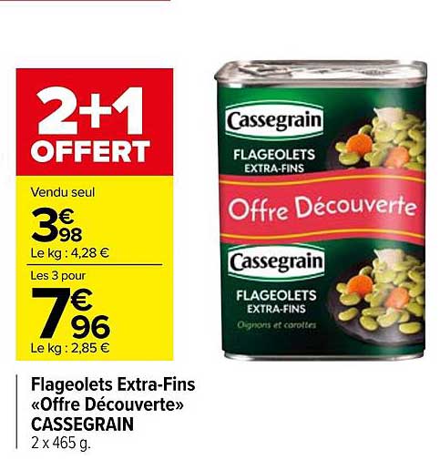 flageolets extra-fins «offre découverte» cassegrain