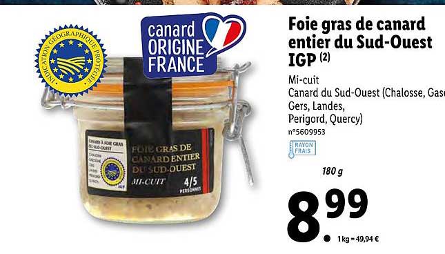 foie gras de canard entier du sud-ouest igp