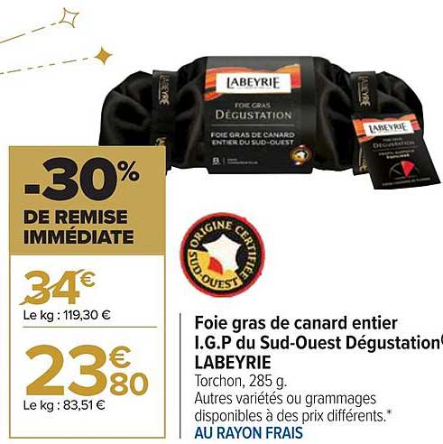 foie gras de canard entier i.g.p du sud-ouest dégustation labeyrie