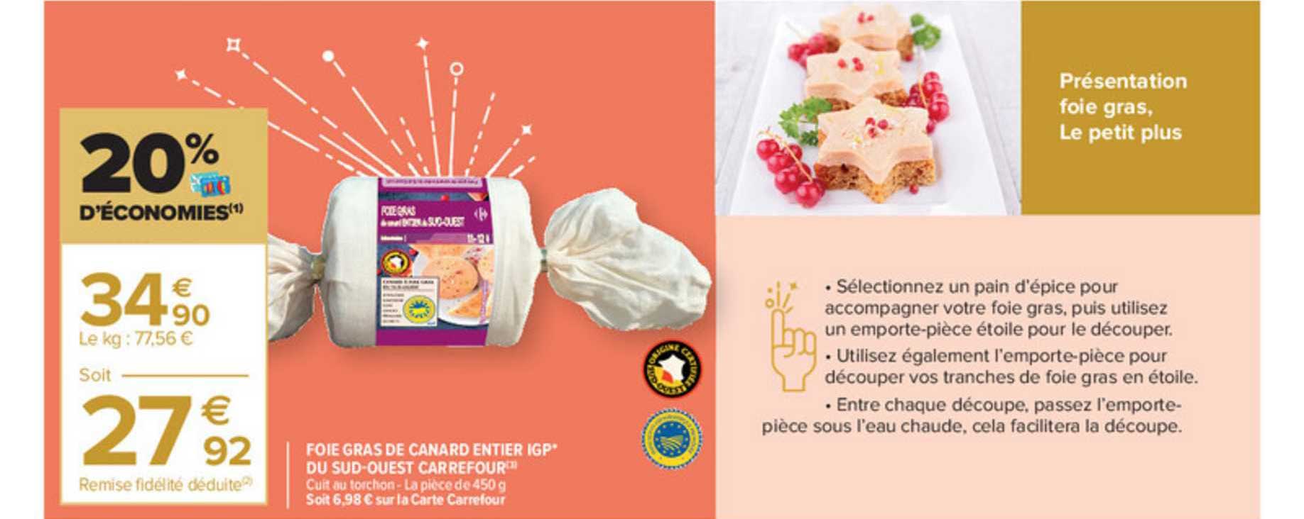 Foie Gras De Canard Entier Igp Du Sud-ouest Carrefour