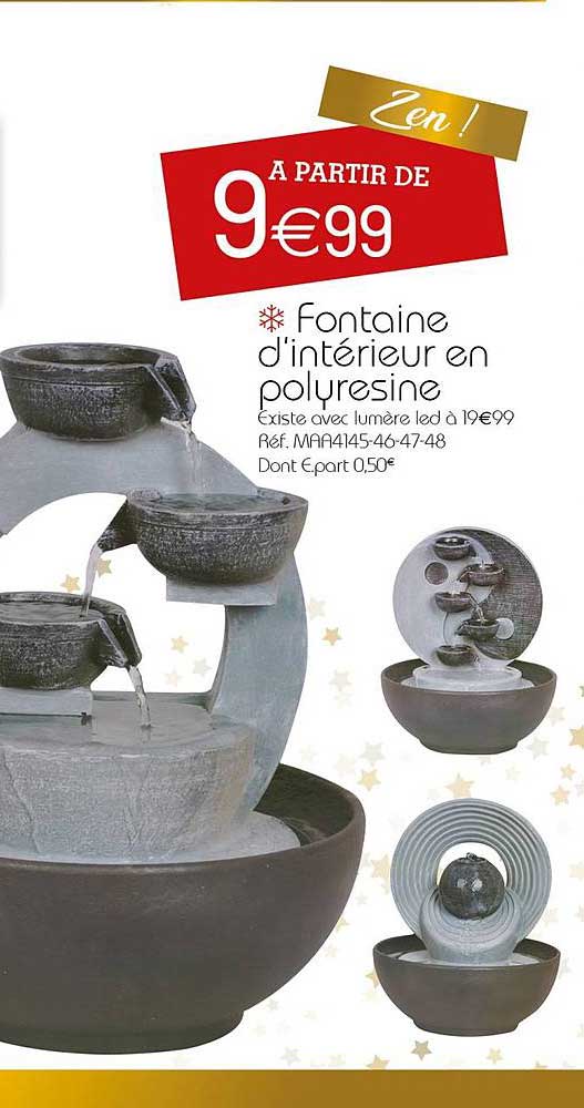 fontaine d'intérieur en polyrésine