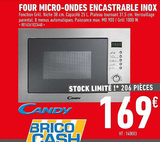 four micro ondes encastrable inox
