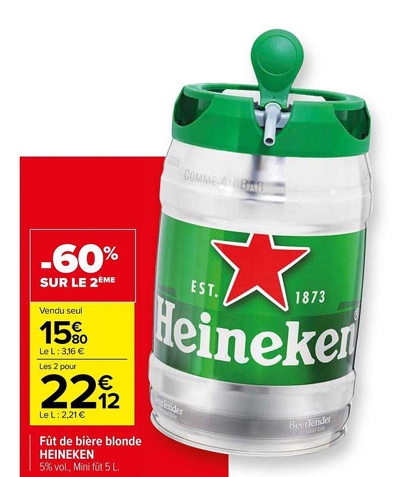 Fût De Bière Blonde Heineken