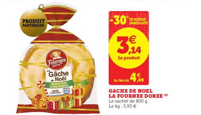 gâche de noël la fournée dorée