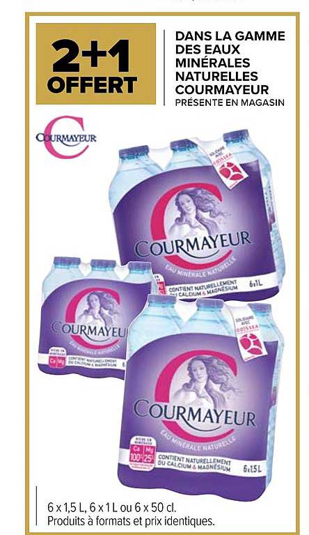 gamme des eaux minérales naturelles courmayeur