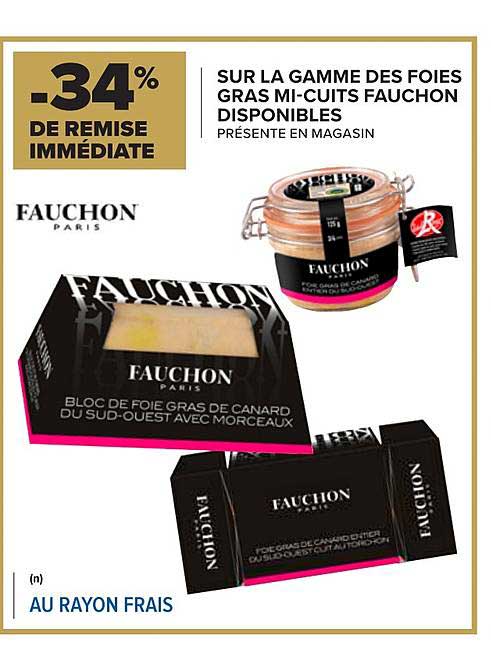 gamme des foies gras mi-cuits fauchon