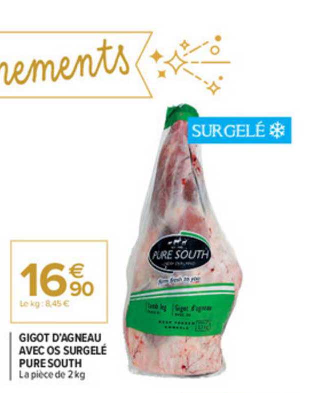 gigot d'agneau avec os surgelé pure south