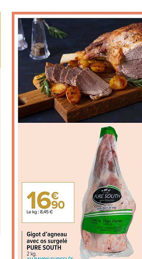 gigot d'agneau avec os surgelé pure south