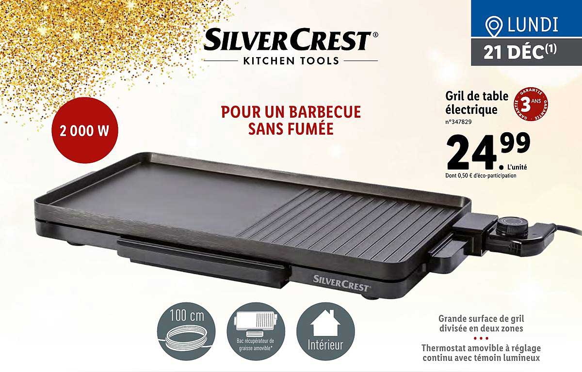 gril de table électrique silver crest