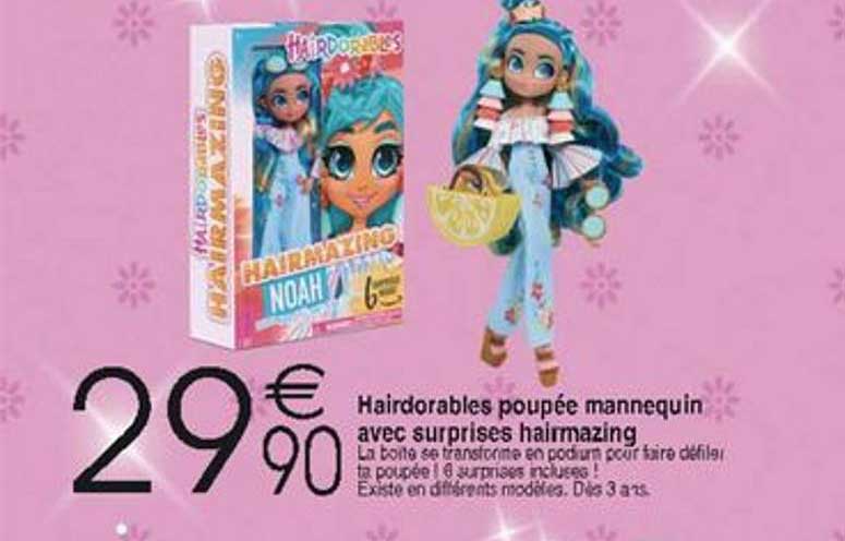 hairdorables poupée mannequin avec surprises hairmazing