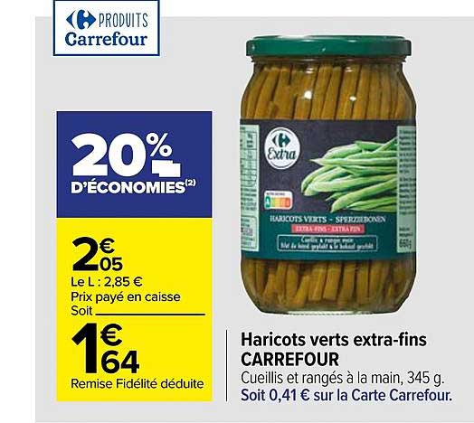 haricots verts extra-fins carrefour