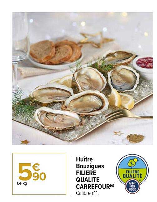 Huître Bouzigues Filuère Qualité Carrefour