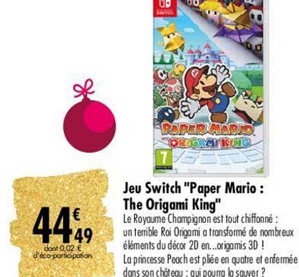 Jeu Switch "paper Mario : The Origami King"