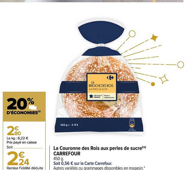la couronne des rois aux perles de sucre carrefour