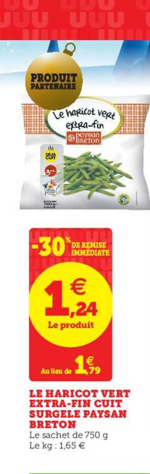 le haricot vert extra-fin cuit surgelé paysan breton