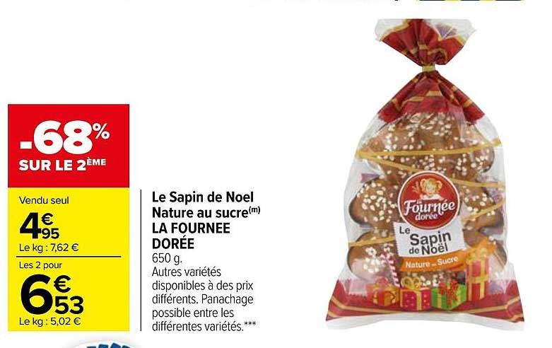 le sapin de noël nature au sucre la fournée dorée