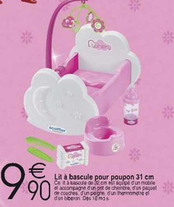 Lit à Bascule Pour Poupon 31 Cm