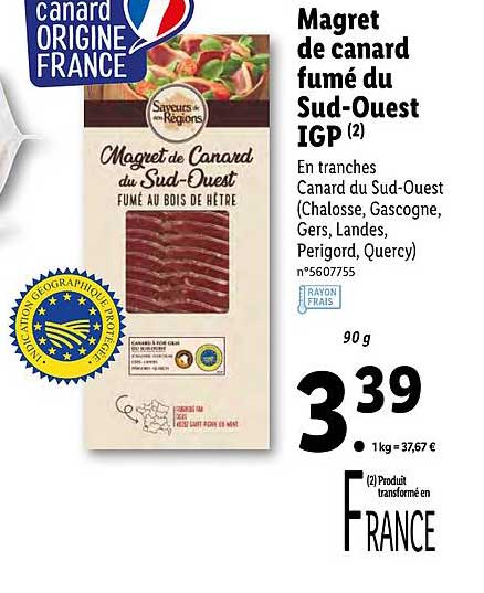 magret de canard fumé du sud-ouest igp saveurs de nos régions
