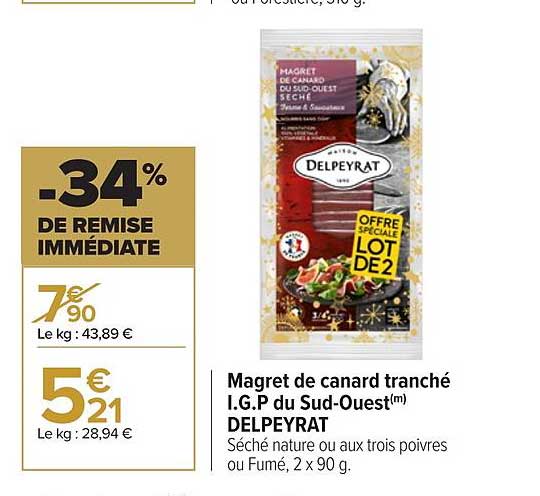 Magret De Canard Tranché Igp Du Sud-ouest Delpeyrat