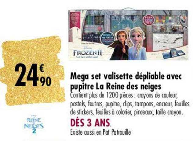 mega set valisette dépliable avec pupitre la reine des neiges
