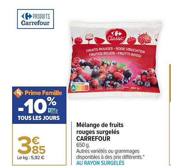 Mélange De Fruits Rouges Surgelés Carrefour