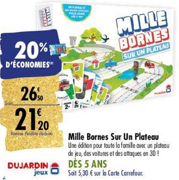mille bornes sur un plateau