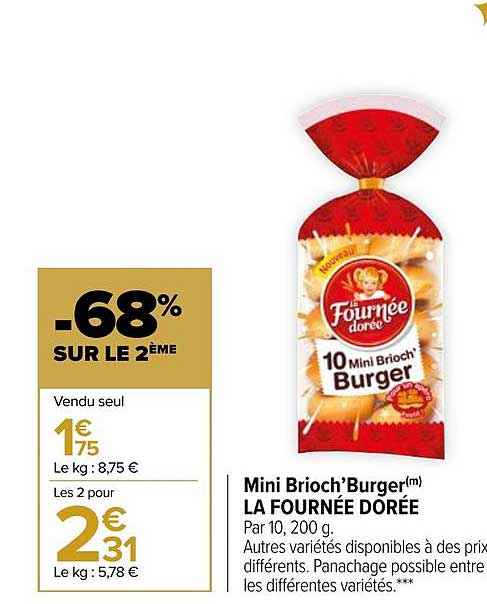 mini brioch'burger la fournée dorée