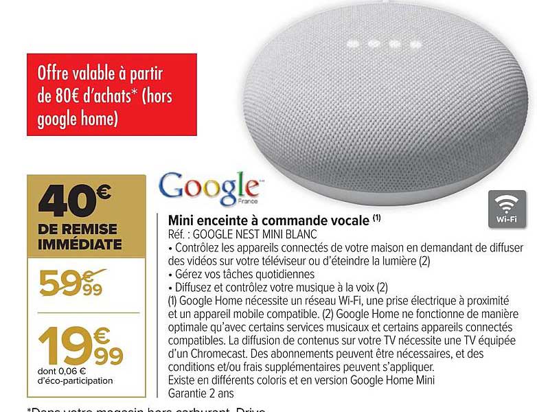 mini enceinte à commande vocale google