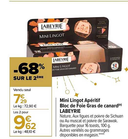 mini lingot apéritif bloc de foie gras de canard labeyrie