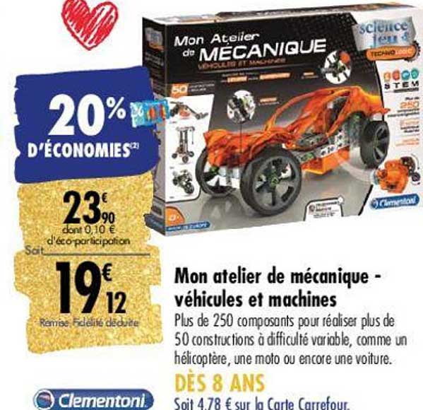 mon atelier de mécanique - véhicules et machines clementoni