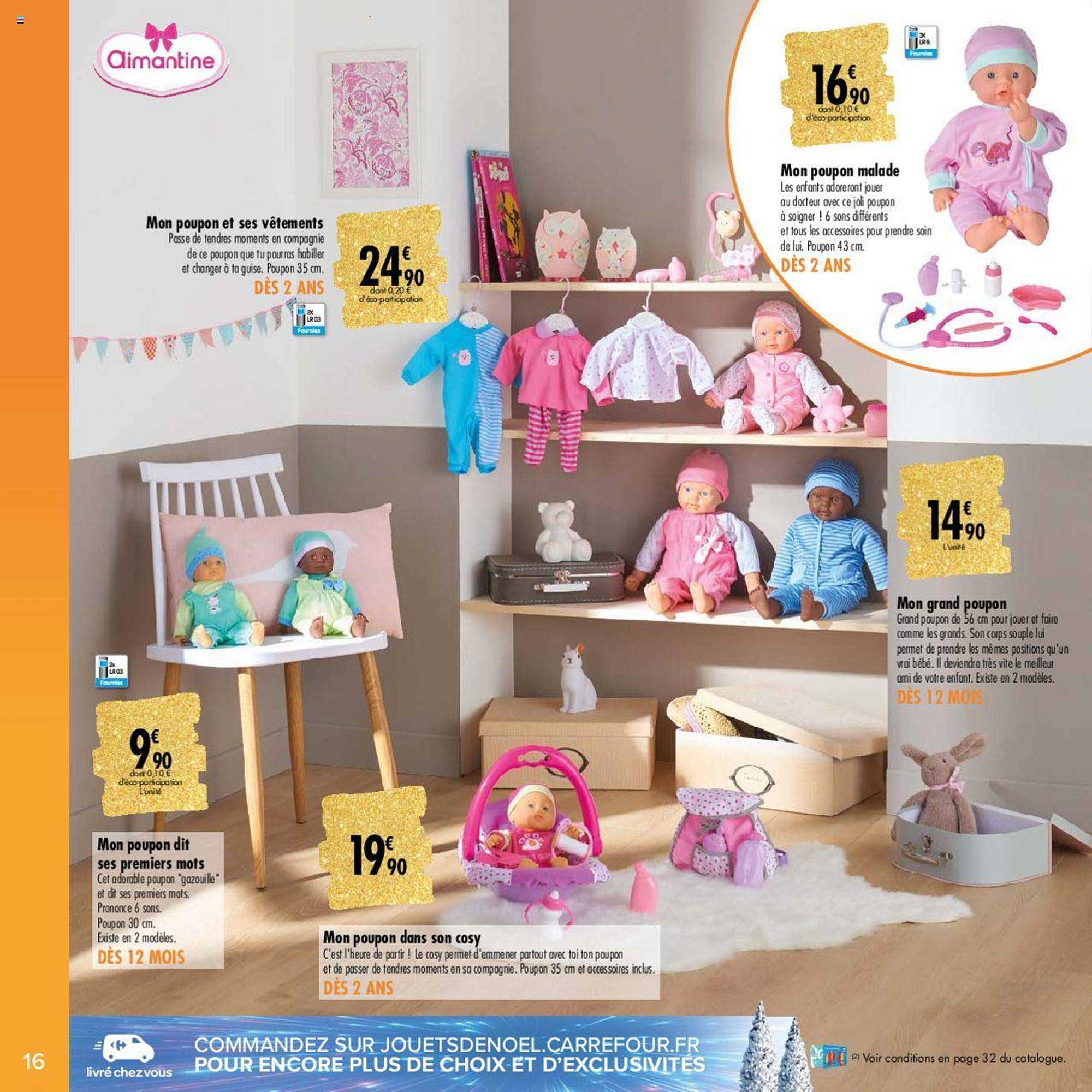 mon poupon et ses vêtements, mon poupon dit ses premiers mots, mon poupon dans son cosy, mon grand poupon, mon poupon malade