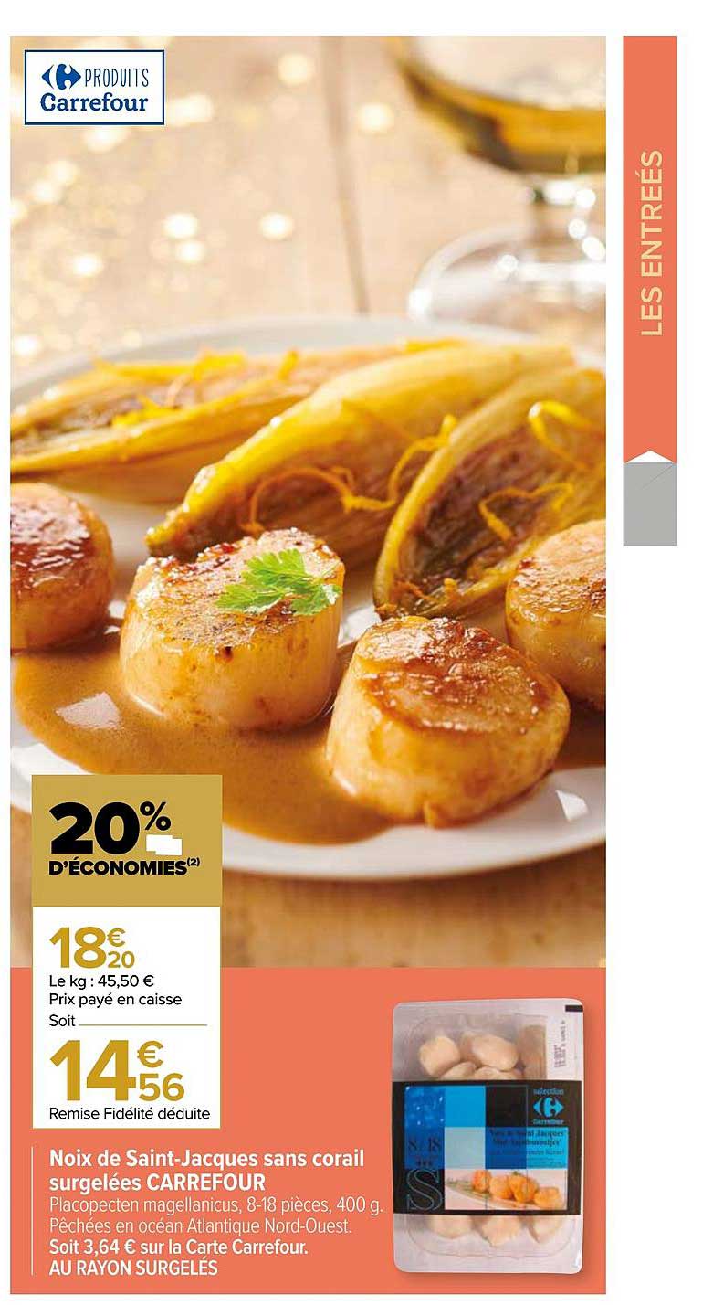 Noix De Saint-jacques Sans Corail Surgelées Carrefour