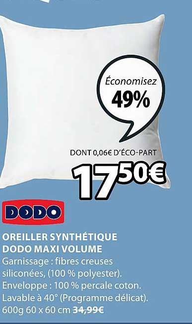 Oreiller Synthétique Dodo Maxi Volume