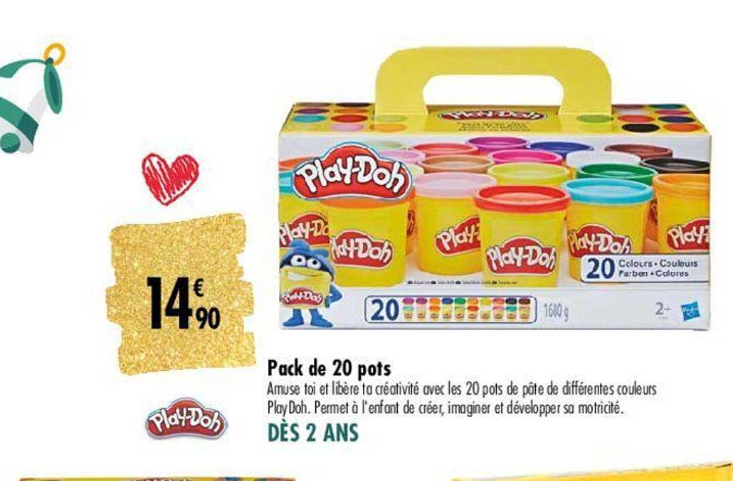 pack de 20 pots play-doh
