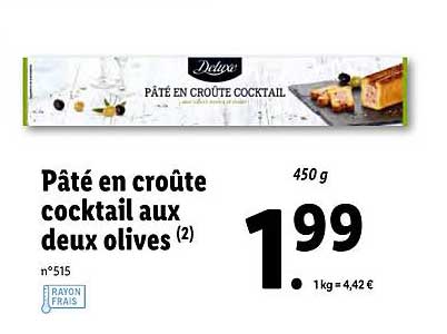 pâté en croûte cocktail aux deux olives deluxe