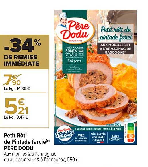 petit rôti de pintade farcie père dodu