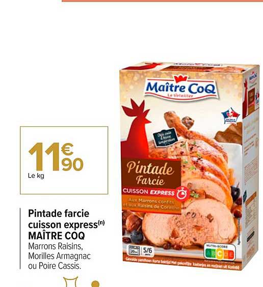 pintade farcie cuisson express maître coq