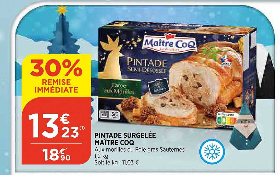 pintade surgelée maître coq 30% de remise immédiate