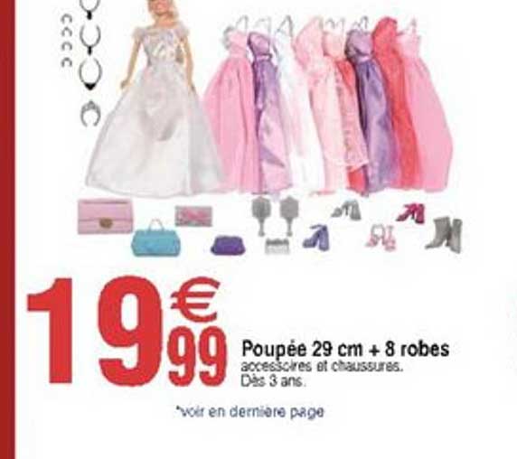 Poupée 29 Cm + 8 Robes