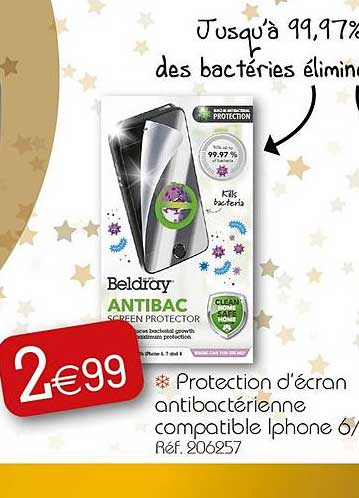 protection d'écran antibactérienne compatible iphone