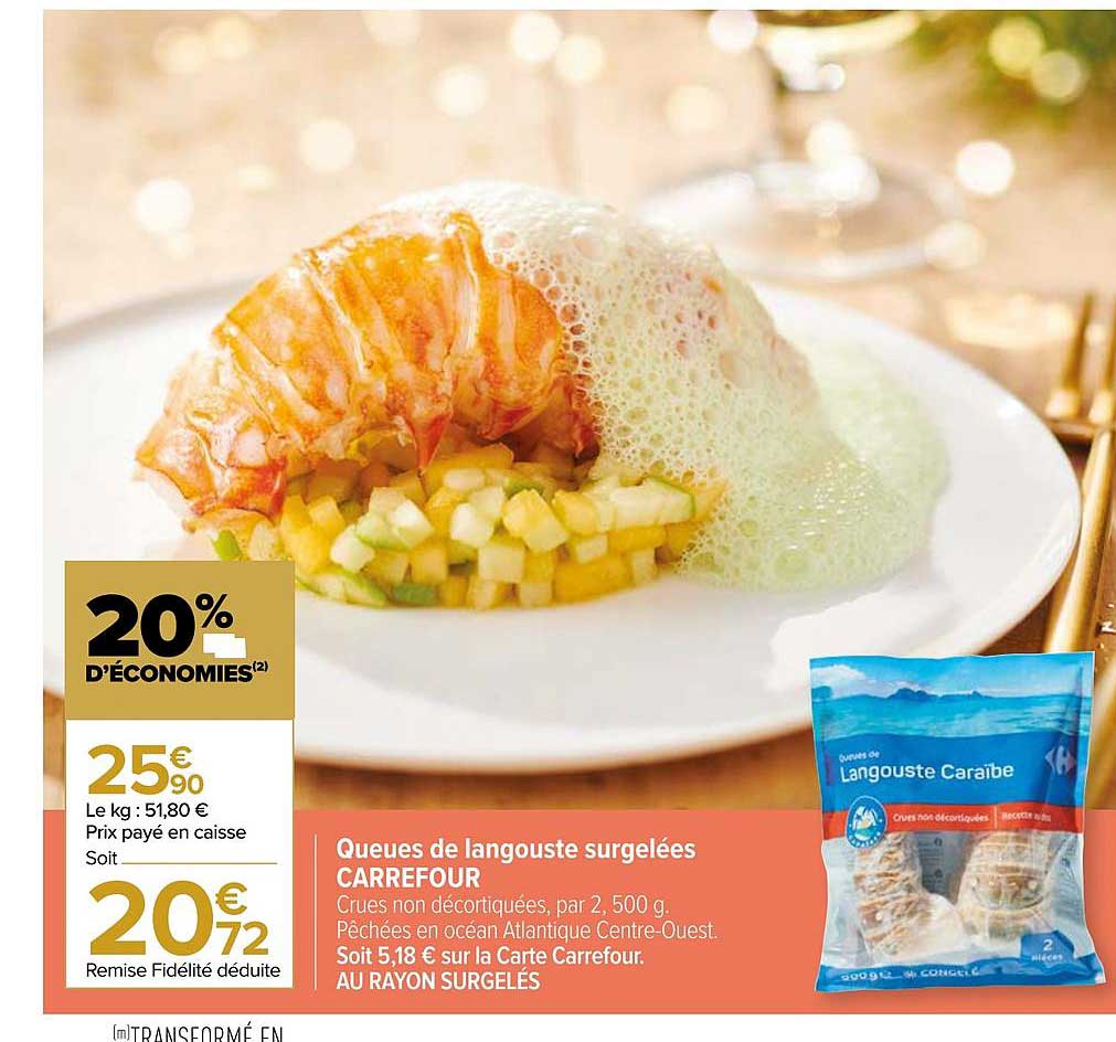 queues de langouste surgelées carrefour
