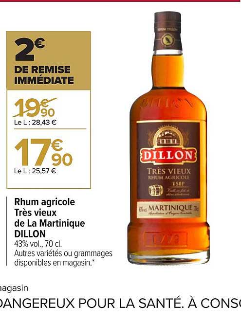 rhum agricole très vieux de la martinique dillon
