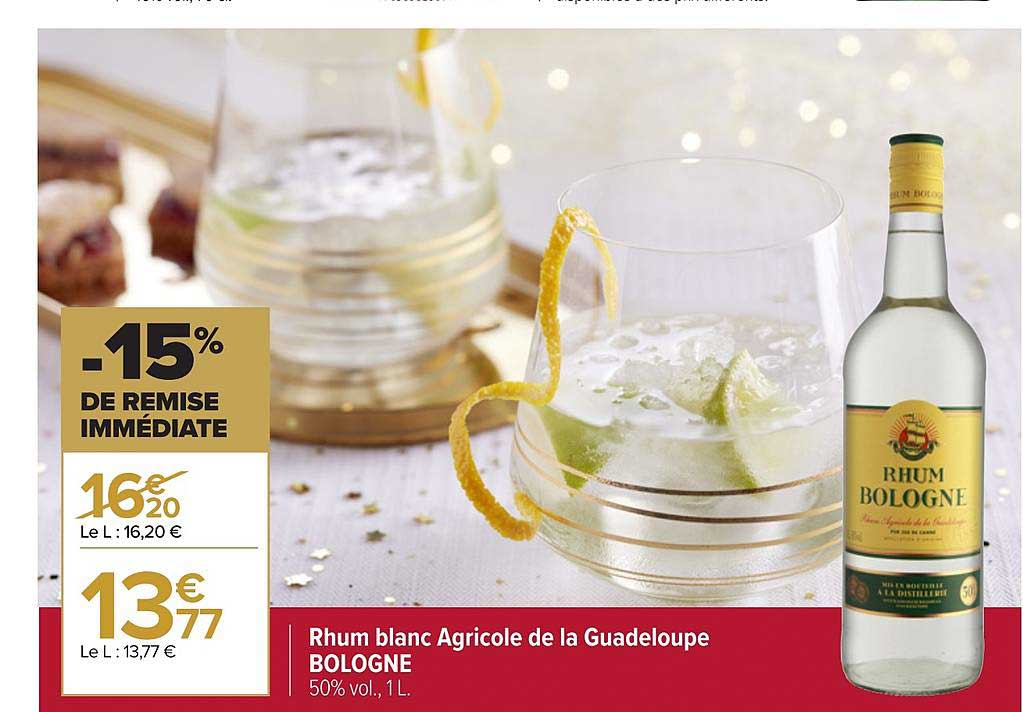 Rhum Blanc Agricole De La Guadeloupe Bologne