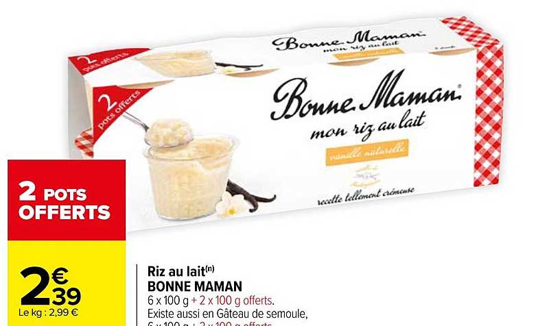 riz au lait bonne maman