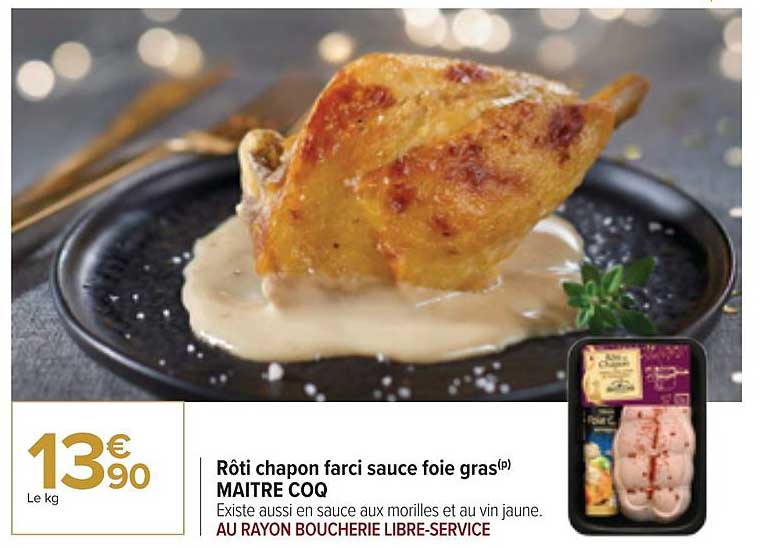 rôti chapon farcie sauce foie gras maître coq