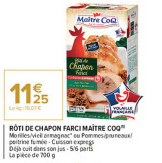Rôti De Chapon Farcie Maître Coq