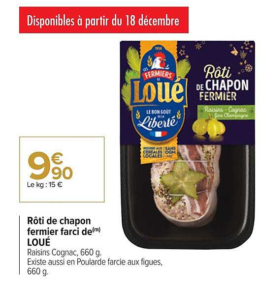 rôti de chapon fermier farci de loué