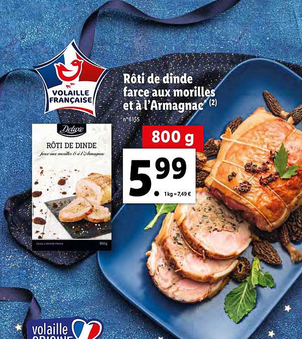 rôti de dinde farce aux morilles et à l'armagnac deluxe