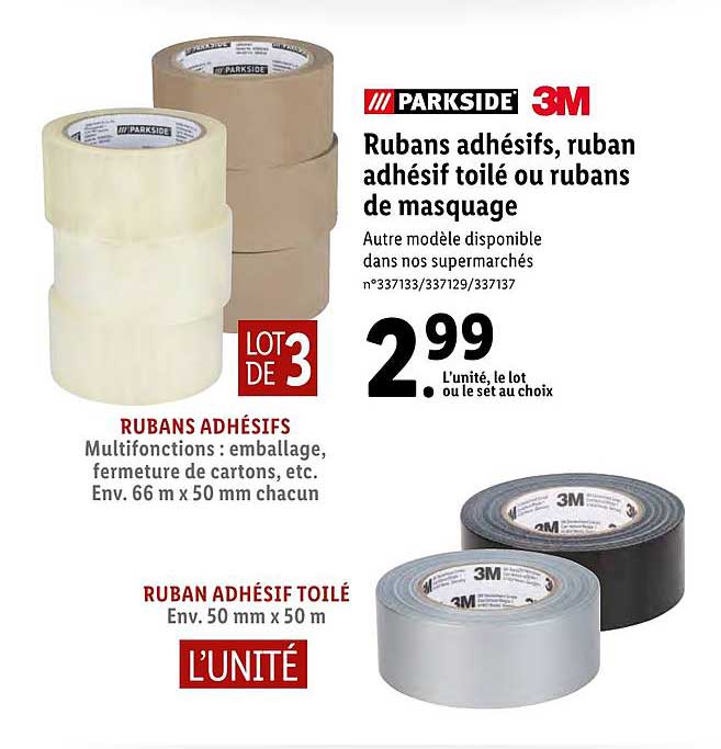 Rubans Adhésifs, Ruban Adhésif Toilé Ou Rubans De Masquage Parkside